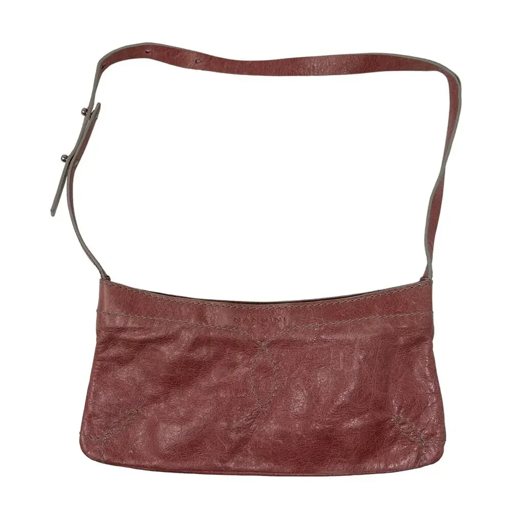 Nannini Y2K Vintage Mini Handbag Pink Leather Shoulder Strap